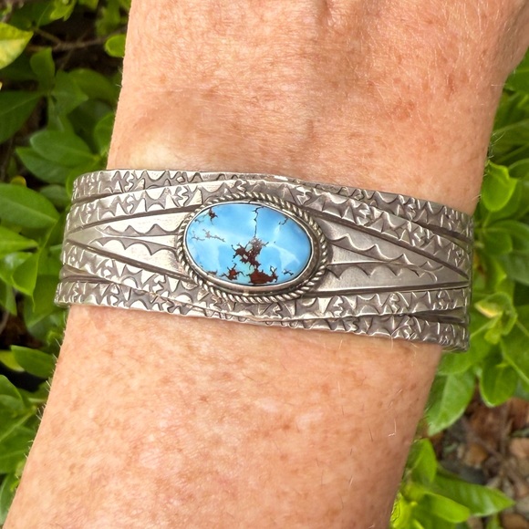 Chatfields Golden Hills Turquoise Sterling Silver Cuff - Picture 4 of 5